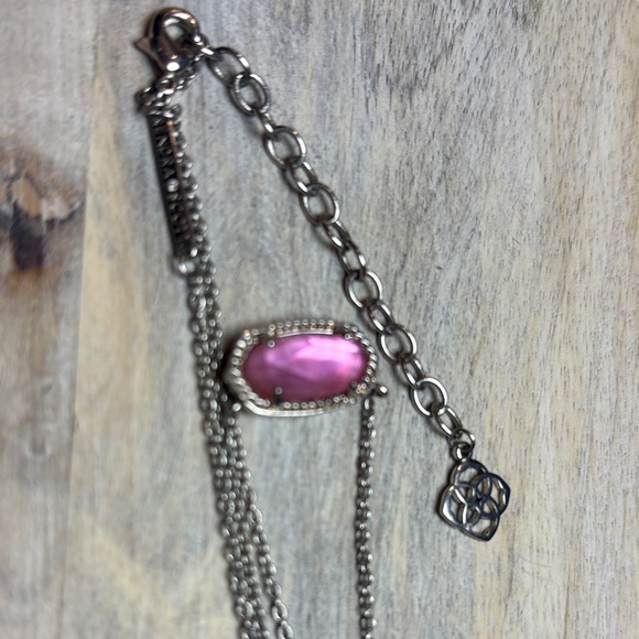 Kendra Scott Silver Necklace with Pink Pendant - Picture 8 of 8